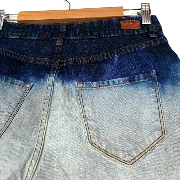 URBAN OUTFITTERS BDG High Rise Dipped Tie Dye Frayed Jean Shorts 29 boho western - Picture 5 of 8